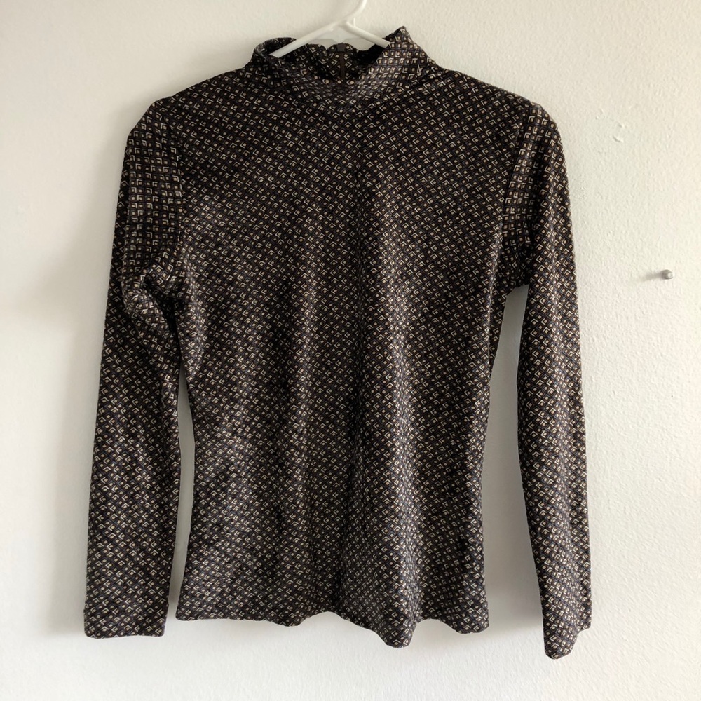 Vintage velvet zip turtleneck